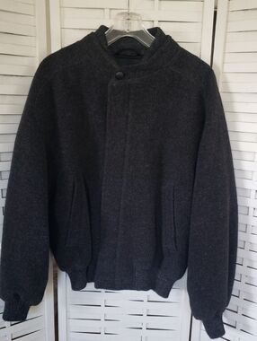 Peruvian Connection Charcol Gray Mens  Lined Jacket M